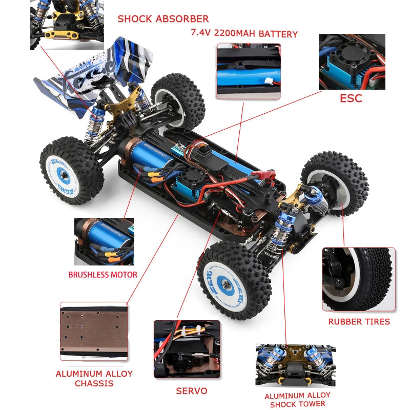 Electric High Speed Off-Road Drift RC Car 75KM/H Brushless Motor 4WD