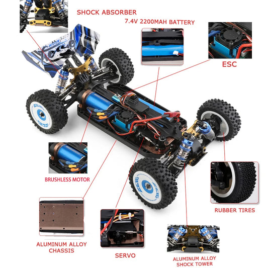 Electric High Speed Off-Road Drift RC Car 75KM/H  Brushless Motor 4WD