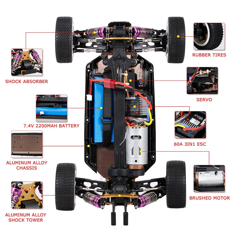 Electric High Speed Off-Road Drift RC Car 75KM/H Brushless Motor 4WD