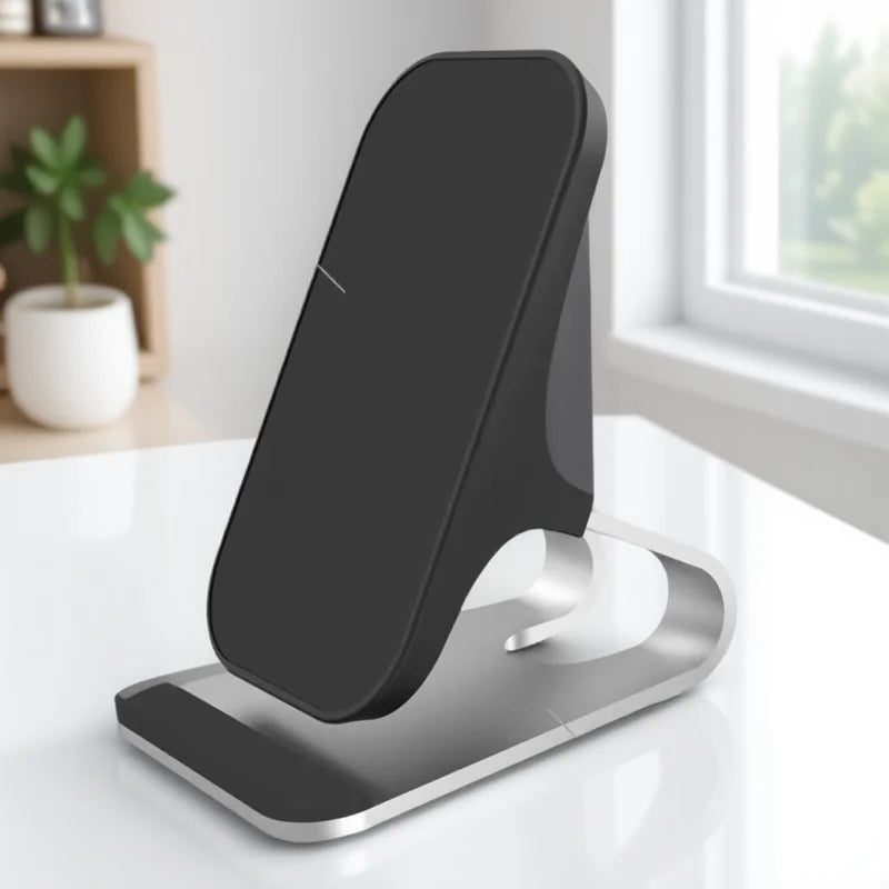 Fast Wireless Charger Mount 10W Qi Fast Charging Pad Case Friendly Anti-Slip Rubber Type-C Input