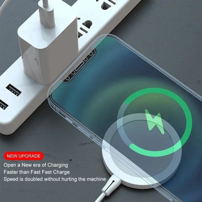 Fast Charger Magnetic Wireless Charging Pad For iPhone 17 16 15 14 13 12 Pro Max Mini USB C 8 Plus XR MAX Airpods Pro