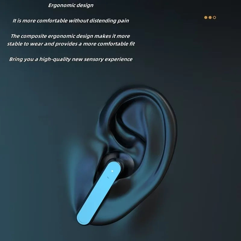 Bluetooth Earphone Headphones Mirror Wireless Stereo Headset with Digital DisplayTouch Control Sports Earbuds for Gaming