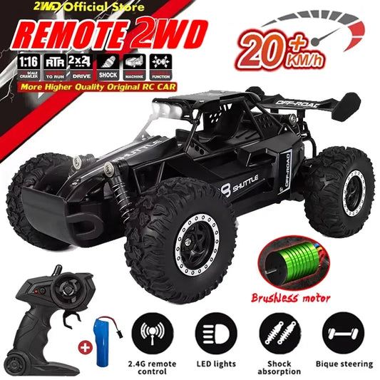 RC Car 2.4Gh Model With LED Lights 2WD High Speed Off-road Remote Control Climbing Vehicle