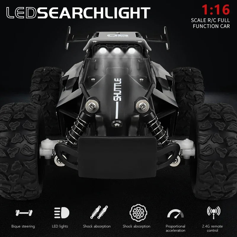 RC Car 2.4Gh Model With LED Lights 2WD High Speed Off-road Remote Control Climbing Vehicle