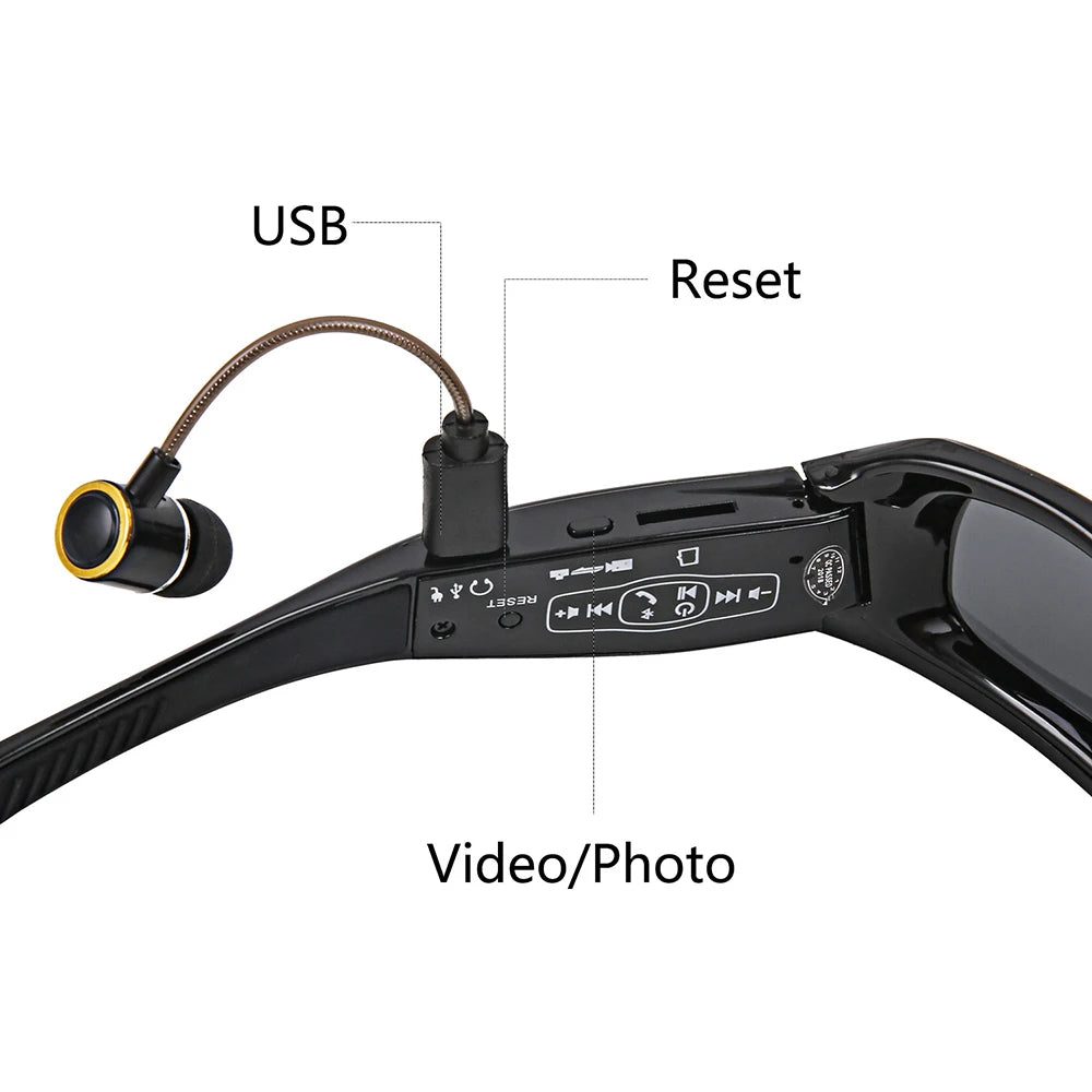 Smart Glasses Camera Polarized Sunglasses Mini Camera Video Recorder Security Sports DV DVR Surveillance Camcorder