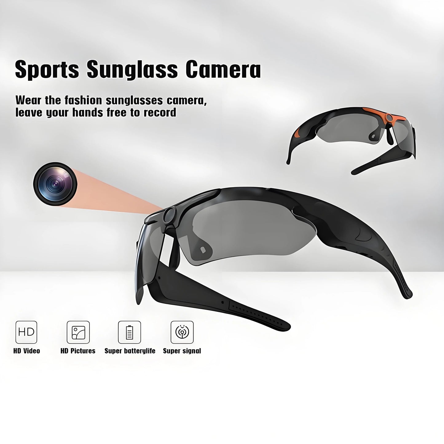 1080P HD Camera Glasses, Portable Video Recorder, Mini Camera Glasses, Sports