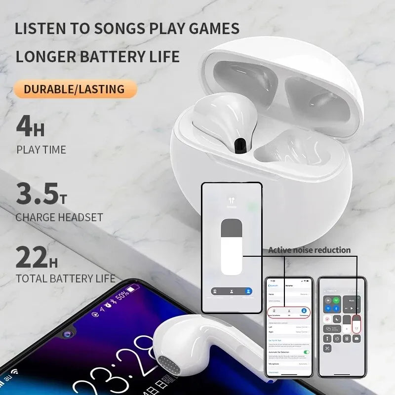 6 TWS Wireless Bluetooth Earphones
