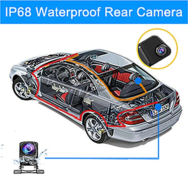 AZDOME PG17 Front and Rear Dual Dash Camera Mirror Dash Cam for Cars 11.8" Full Touch Screen 2K Night Vision Backup Camera