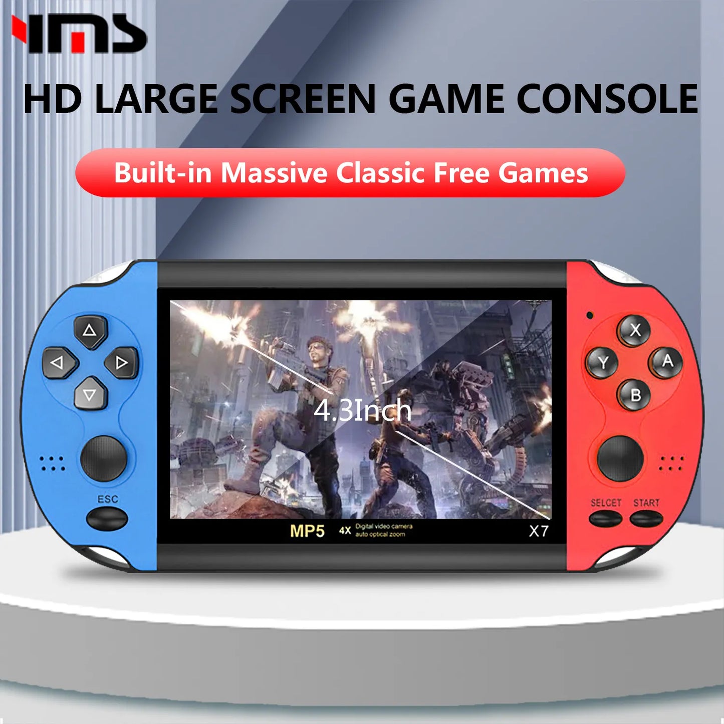 X7/X12 Plus Video Game Console Built-in 10,000 Games 7.1/5.1/4.3 Inch Portable Retro Game Console HD Video