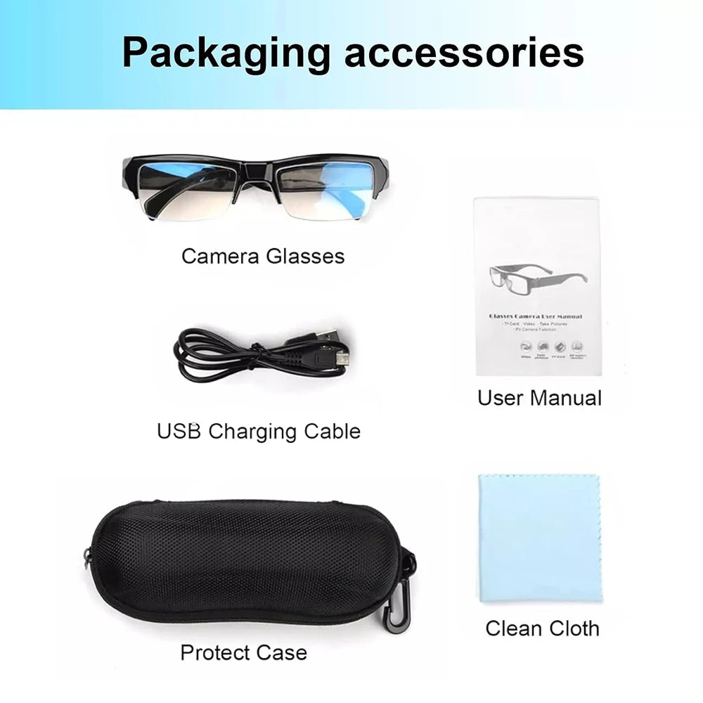 New Intelligent video glasses equipped with ultra-high definition 4K mini camera capable of recording videos and playing music