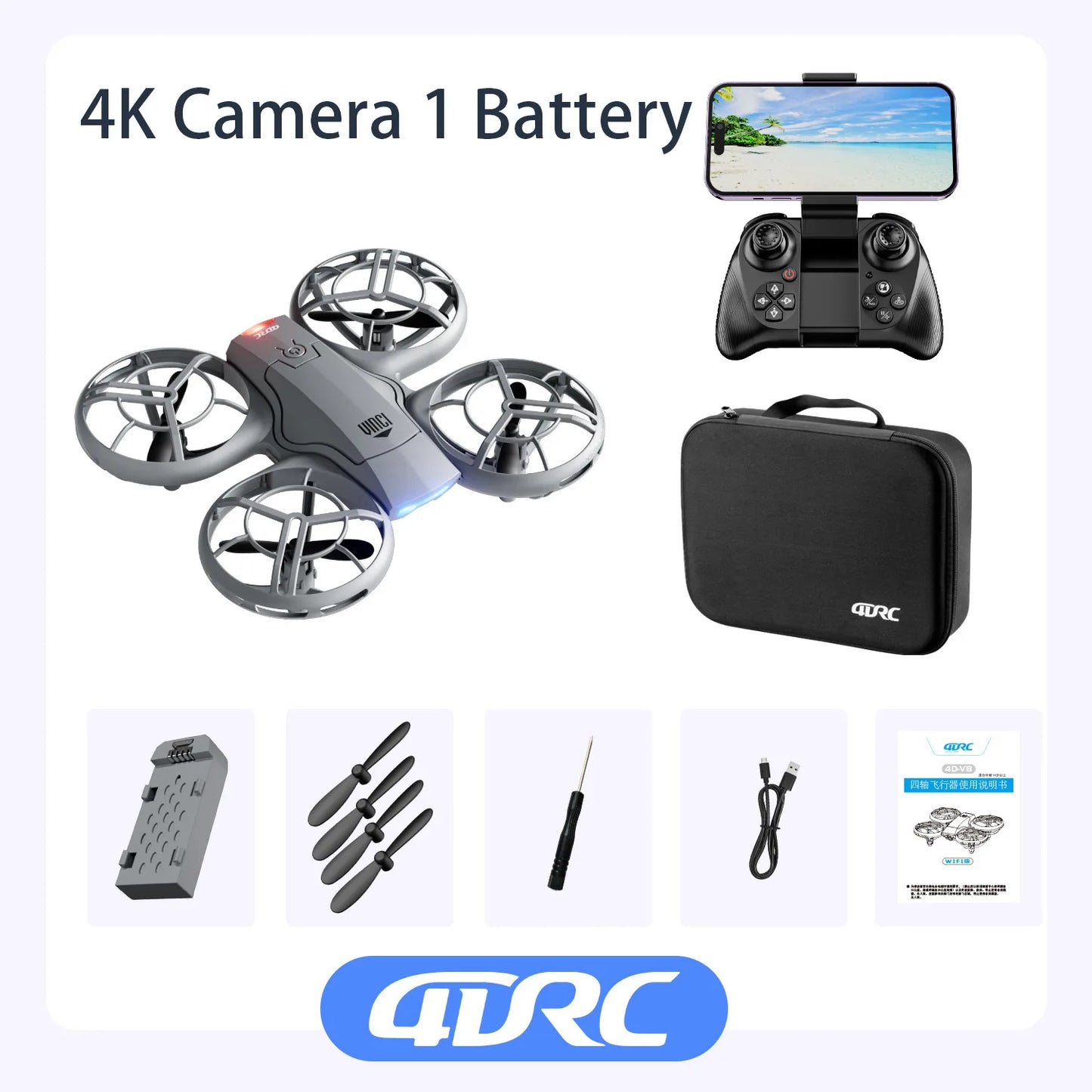 Drone 4k HD 1080P Wide Angle Camera WiFi FPV RC Drone Helicopter