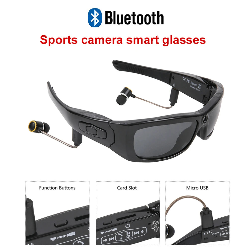Smart Glasses Camera Polarized Sunglasses Mini Camera Video Recorder Security Sports DV DVR Surveillance Camcorder