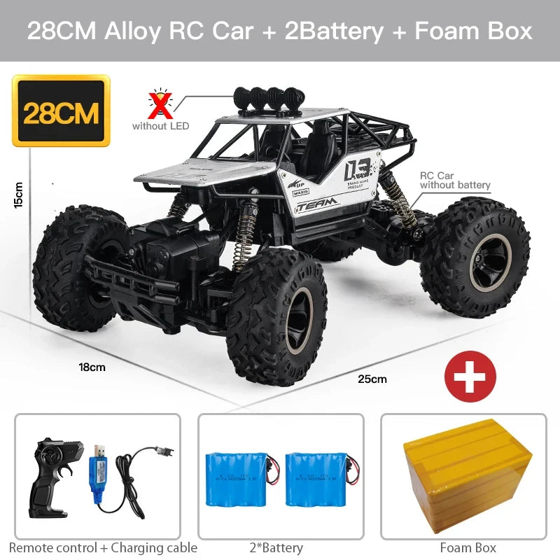 4WD Remote Control Car With Led Lights 2.4G Radio RC Cars Off-Road 4x4