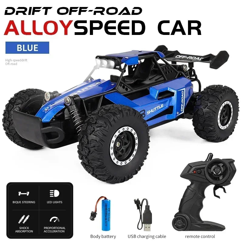 RC Car 2.4Gh Model With LED Lights 2WD High Speed Off-road Remote Control Climbing Vehicle
