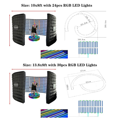 360 Photo Booth Enclosure Inflatable Backdrop For Weddings Parties Events