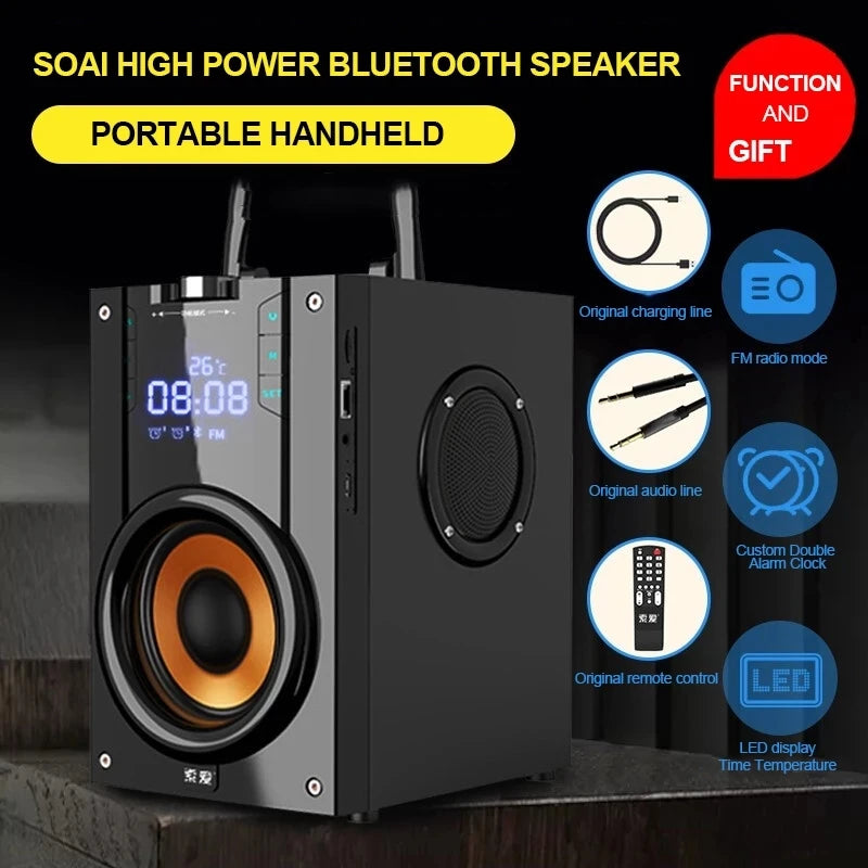 Large Bluetooth Speaker Portable Column outdoor Loudspeakers Subwoofer