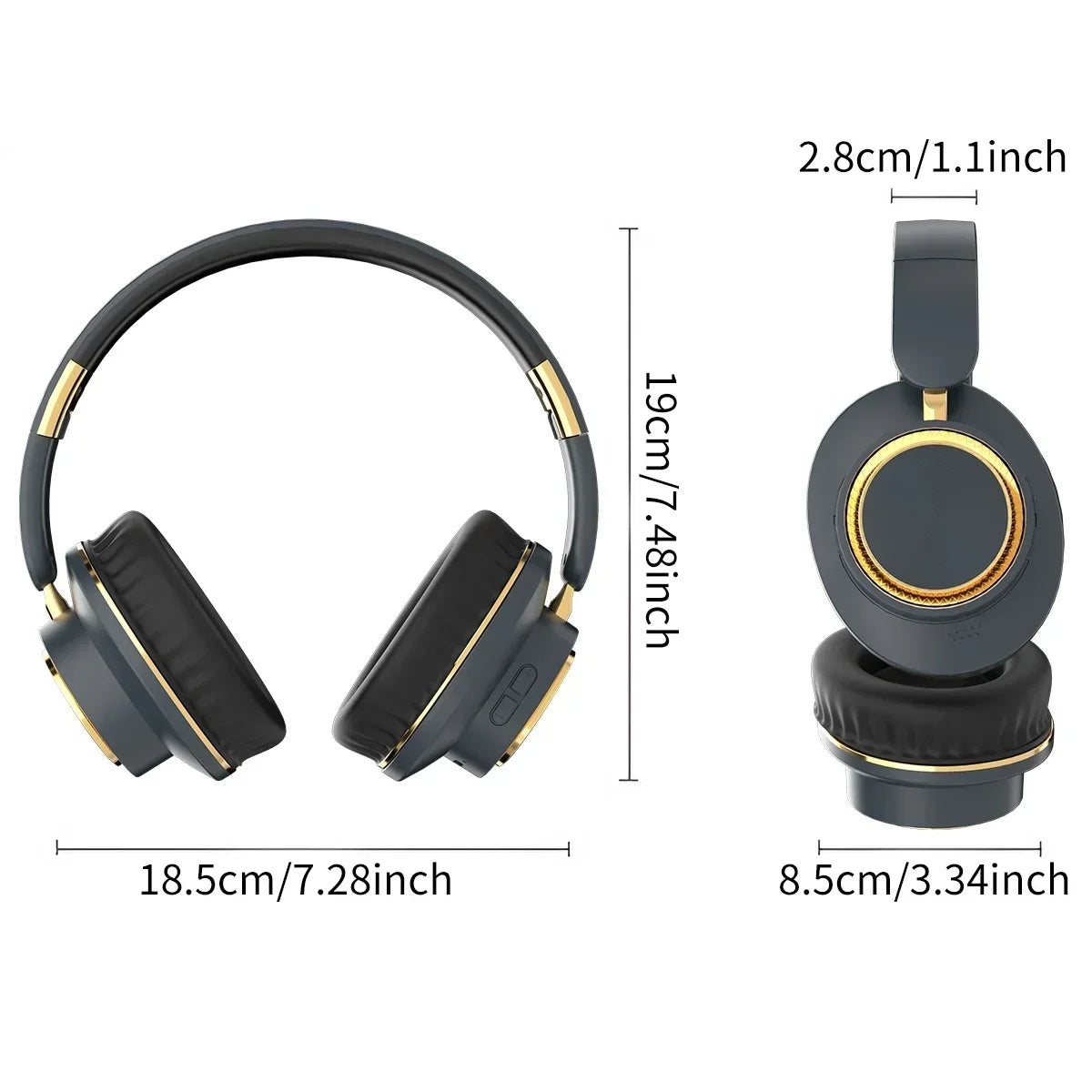 Wireless Bluetooth Foldable Earphones Headset with Subwoofer for Gaming Sports Comfortable and Portable Design