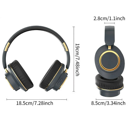 Wireless Bluetooth Foldable Earphones Headset with Subwoofer for Gaming Sports Comfortable and Portable Design
