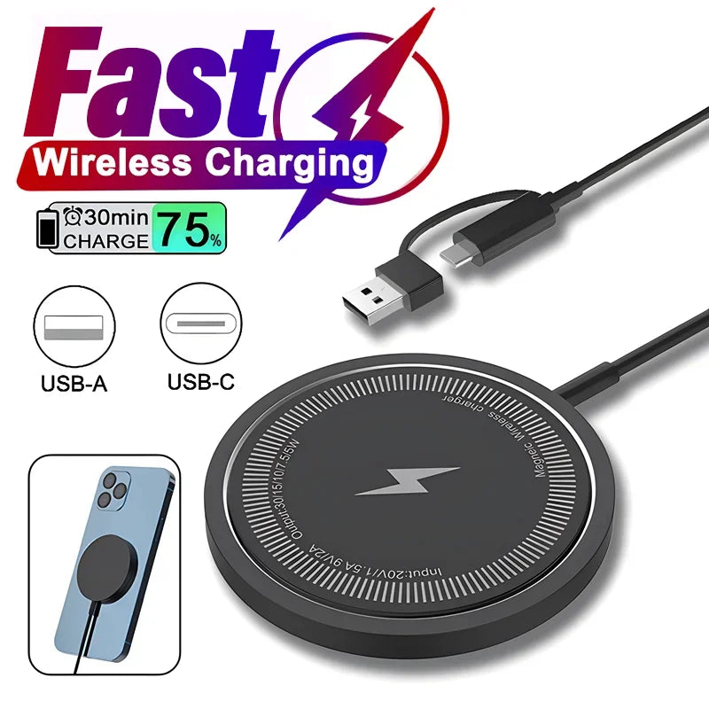 Magnetic Wireless Charger Pad USB Macsafe for iPhone 15 14 13 12 Pro Max Mini Fast Wireless Charging Dock Station Chargers