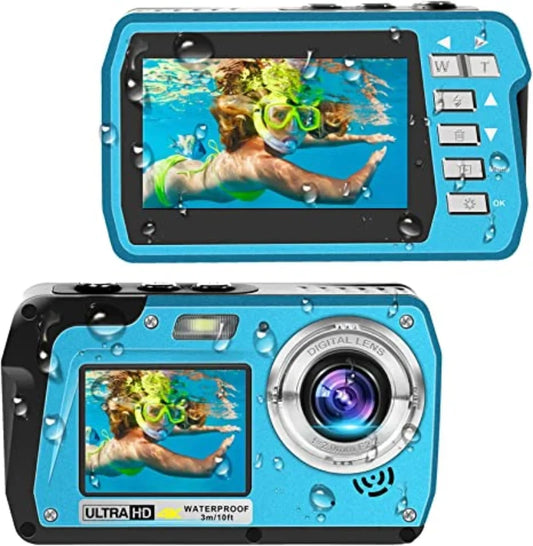 4K Underwater Digital Camera Video Recorder 56mp Anti Shake Selfie