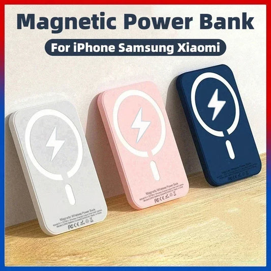 New 50000mAh Magnetic Wireless Power Bank Portable Charger External Auxiliary Battery Pack