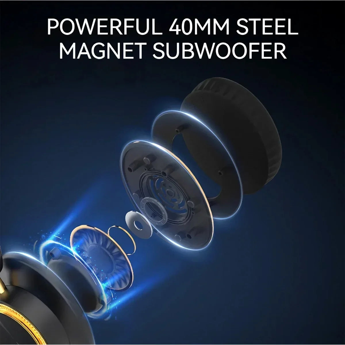 Wireless Bluetooth Foldable Earphones Headset with Subwoofer for Gaming Sports Comfortable and Portable Design