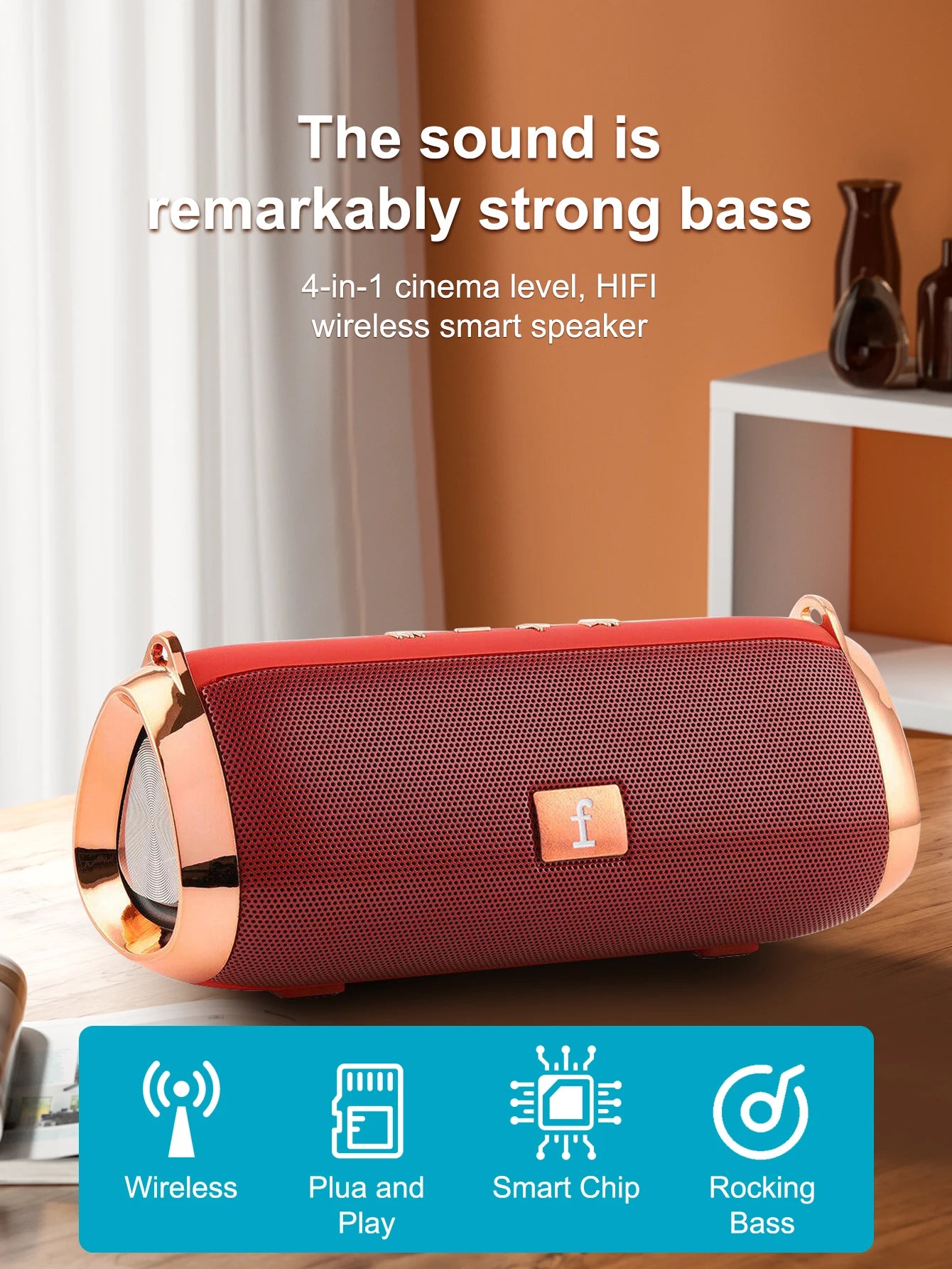 Wireless Bluetooth Speaker Outdoor Portable Bluetooth Speaker Plug-in Voice Prompt Subwoofer Small Speaker Holiday Gift