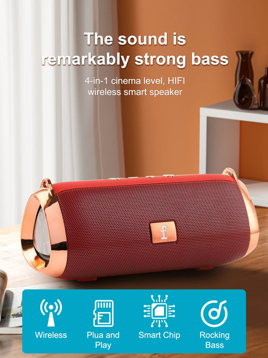 Wireless Bluetooth Speaker Outdoor Portable Bluetooth Speaker Plug-in Voice Prompt Subwoofer Small Speaker Holiday Gift