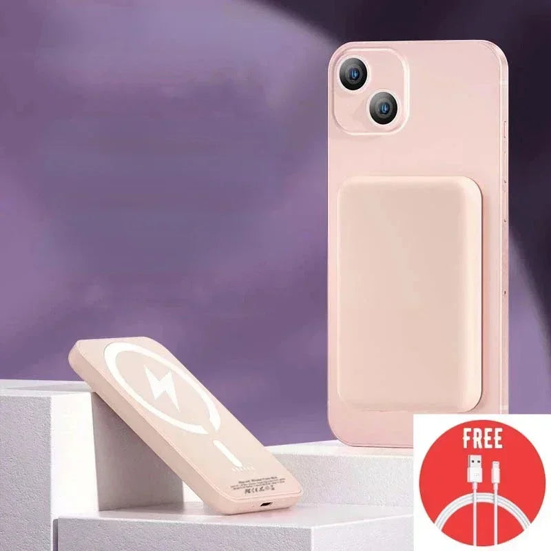 New 50000mAh Magnetic Wireless Power Bank Portable Charger External Auxiliary Battery Pack