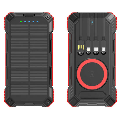 Portable Solar Power Bank Fast Charging 20000Mah Large Capacity, Wireless