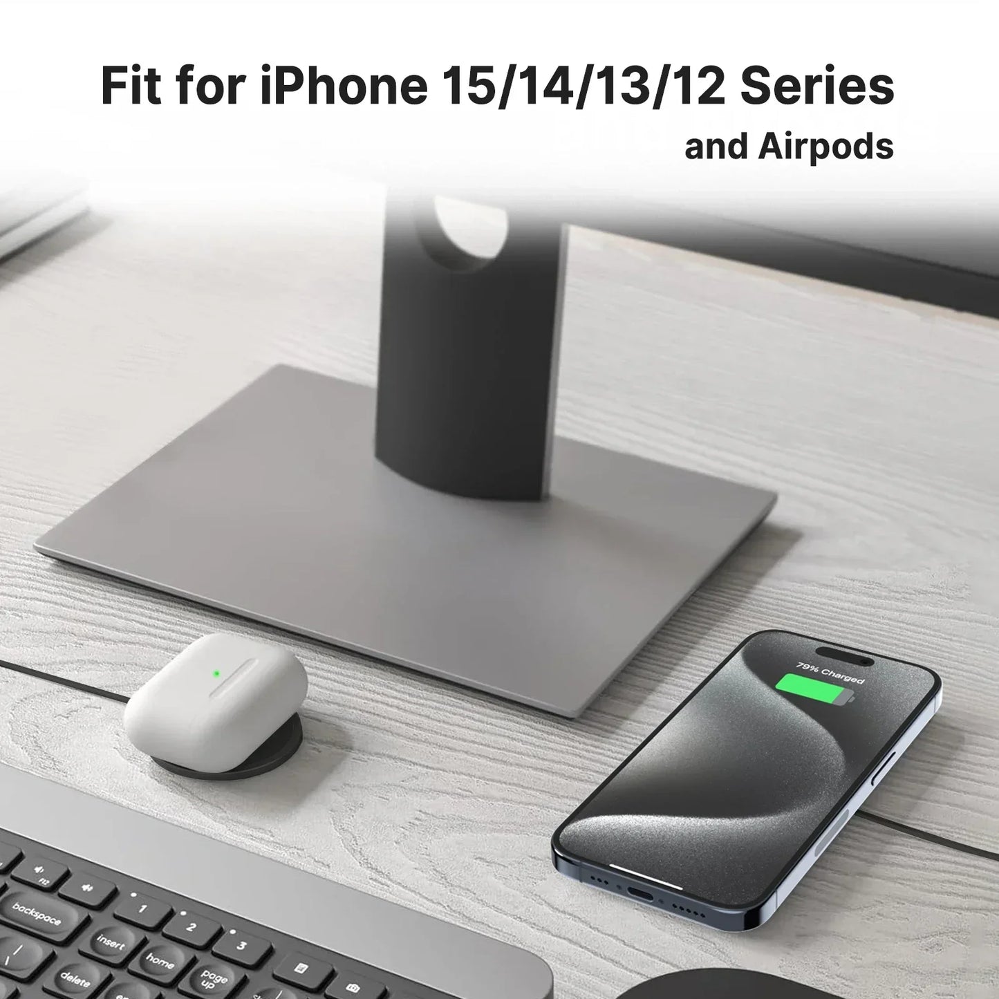 Magnetic Wireless Charger Pad Stand for iPhone 16 15 14 13 Pro Max Mini Airpods PD Macsafe Earphone Phone Fast Charging Station