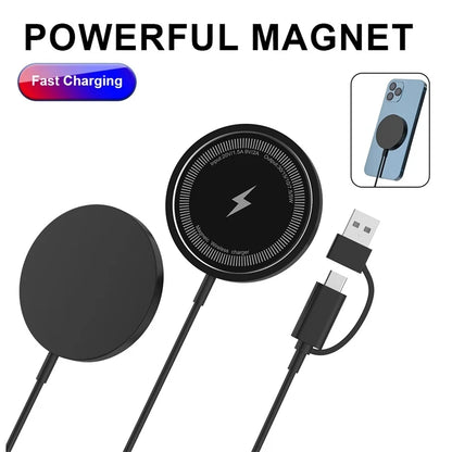 Magnetic Wireless Charger Pad USB Macsafe for iPhone 15 14 13 12 Pro Max Mini Fast Wireless Charging Dock Station Chargers