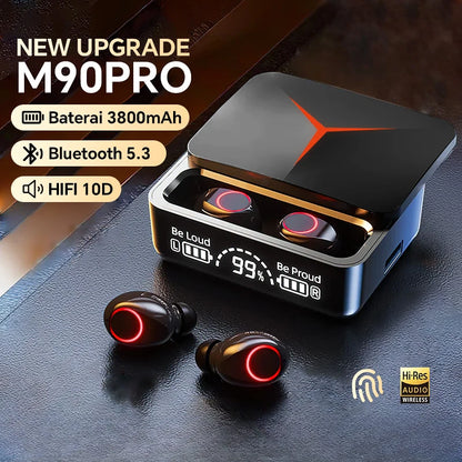M90 Bluetooth 5.3 Earphones Wireless Headphone Touch Control Gaming Headsets TWS HIFI Stereo Noise Reduction earbuds With Mic