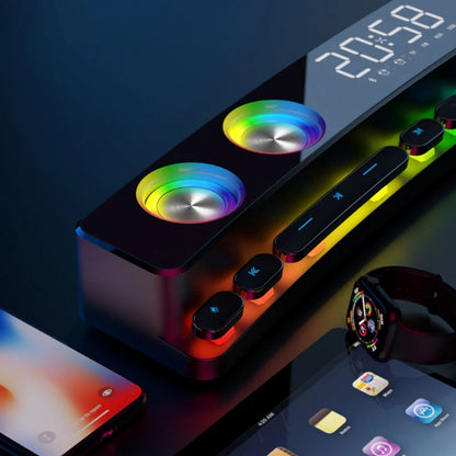 High Quality Bluetooth Speakers Sound Bar RGB 3D Stereo Surround Subwoofer AUX FM Radio Home Clock Computer Music Center