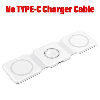 30W Fast Charging Pad Desktop Foldable 3 in 1 Wireless Charger For iPhone 16 15 14 13 12 Pro Max iWatch 10 9 8 7 6 AirPods Pro 2