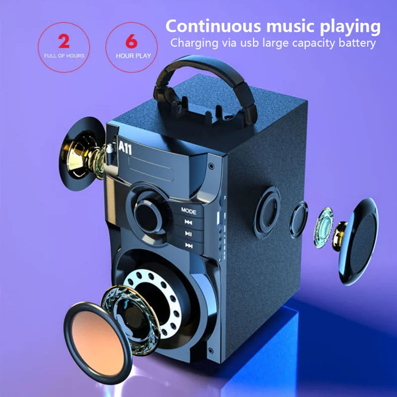 Karaoke Bluetooth Speaker Subwoofer Wireless Fm Radio 3D Stereo Sound Box Column Portable Caixa de Som Bluetooth Remote USB Mic