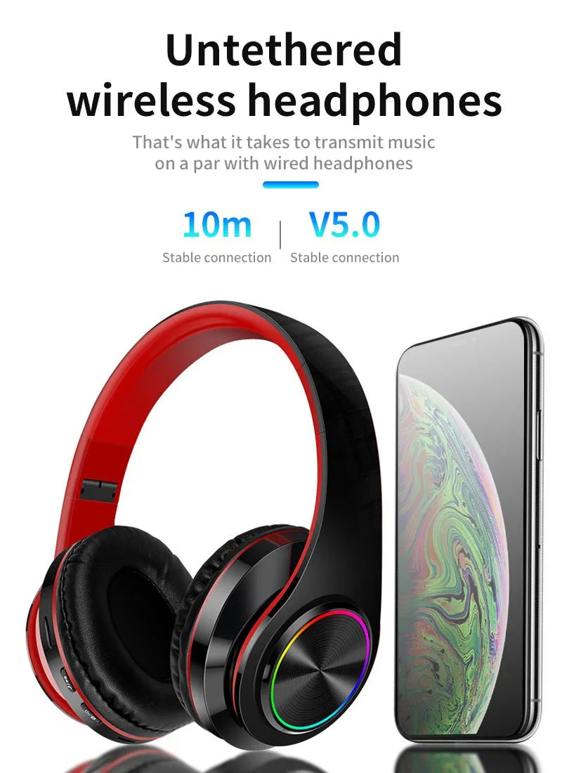 Bluetooth Headphone Wireless Gaming Headset With Mic Durable V5.0 Sport Stereo Headband Long time Playing Headset