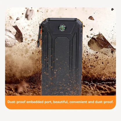 200000mAh Solar Power Bank  Fast Charging Portable Large Capacity Charger Compatible For IOS Android USB-A and USB-C
