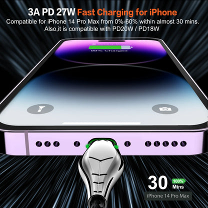 PD 20W/27W Quick Charger Cable for iPhone 14 14Pro Max 13 12 11 Xs Xr X Fast Charging Type C to Lighting Wire USB Cord For iPad