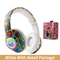 Graffiti Bluetooth Headphones Wireless RGB LED Light Gaming Headsets With Mic Low Latency For Kids Boy Girl Gift Support TF Card