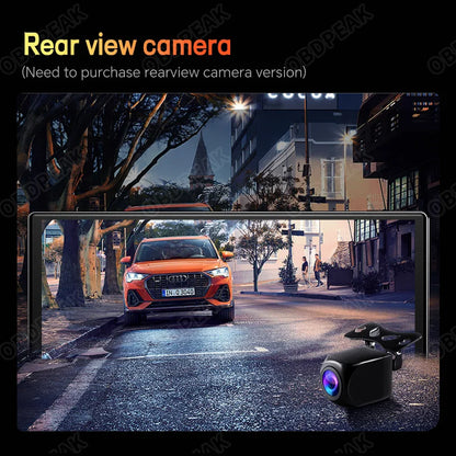 OBDPEAK T20 10.26" Dash Cam  Rearview Camera Carplay & Android Auto Smart Player  GPS Navigation Car DVR FM Mirror Monitor