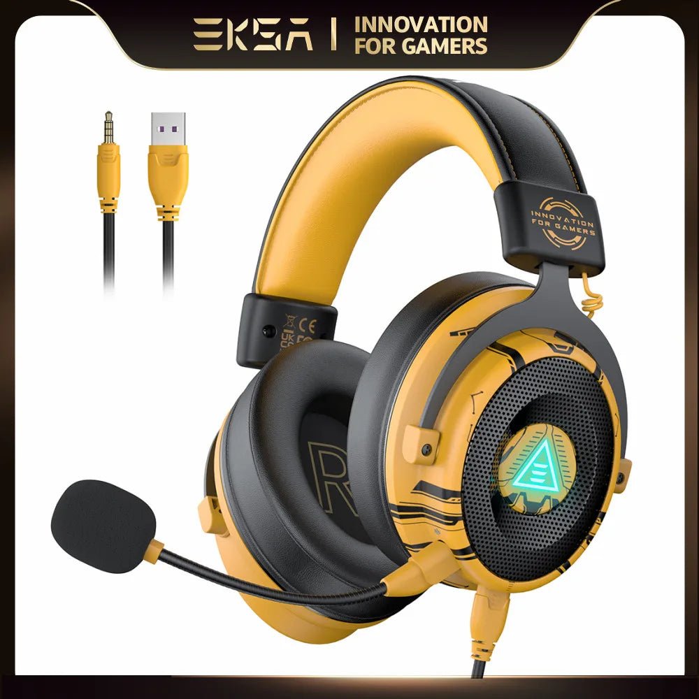 Gaming Headset Gamer 7.1 Surround Wired Headphones with Noise Cancelling Microphones for PC/PS4/PS5/Xbox