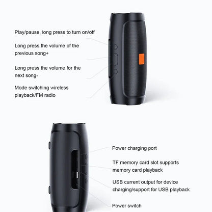 Subwoofer Bluetooth Speakers Outdoor Stereo Surround Waterproof Loudspeaker Wireless Sound Box Support FM Radio TF Card