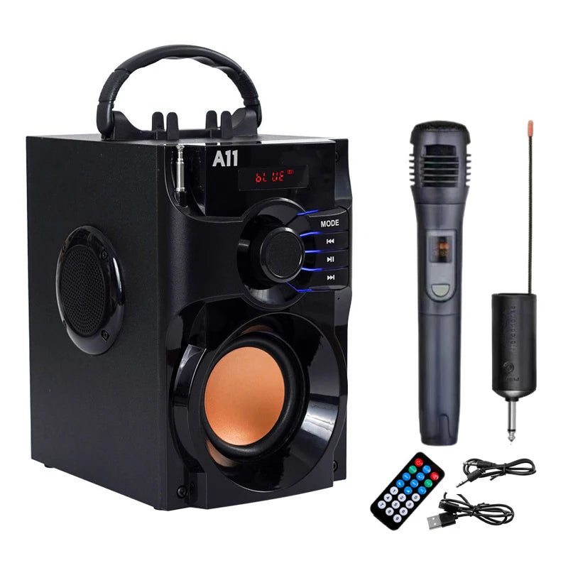 Karaoke Bluetooth Speaker Subwoofer Wireless Fm Radio 3D Stereo Sound Box Column Portable Caixa de Som Bluetooth Remote USB Mic