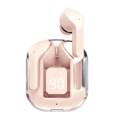 True Wireless Bluetooth 5.3 Transparent Headset with LED Digital Display Stereo Sound TWS ENC Earphones Mic for Sports Working