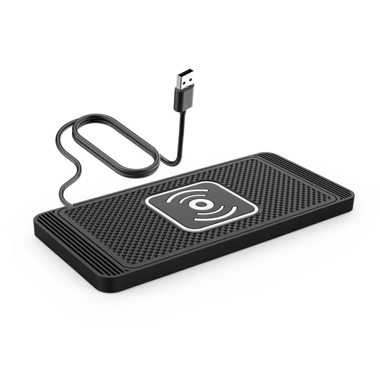 Fast Wireless Car Charger - Auto-Sensing Charging Pad for iPhone with Secure Phone Grip & Dashboard Mount