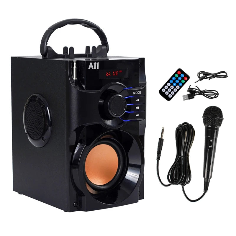 Karaoke Bluetooth Speaker Subwoofer Wireless Fm Radio 3D Stereo Sound Box Column Portable Caixa de Som Bluetooth Remote USB Mic