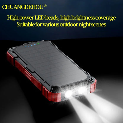Portable Solar Power Bank Fast Charging 20000Mah Large Capacity, Wireless