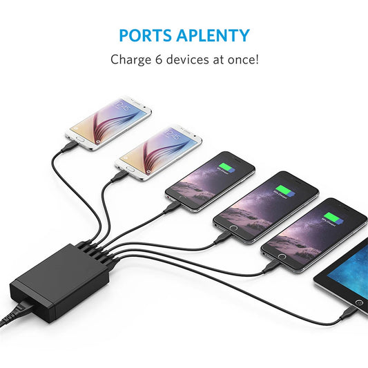 10-Port 60W Fast Charging USB Power Charger Hub Multi-Port Chargefor iPad, iPhone Other USB Devices