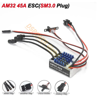 1/12 RC MN Car Upgrade Kit 2322 2600KV 3500KV Brushless Motor AM32 45A Metal ESC SM3.0/T Plug for MN82 MN99 MN168 MN78 Power Kit